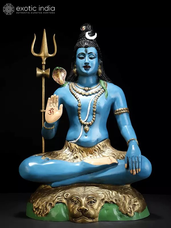 22" Blessing  Lord Shiva in Meditation | Brass Statue | Handmade | Made In India