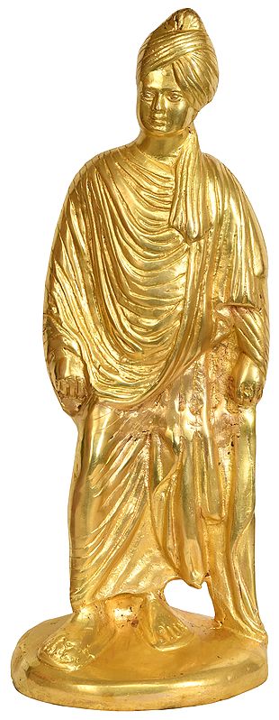 16" Swami Vivekananda Brass Sculpture | Handmade | Made in India