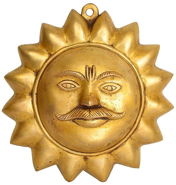 7" Surya (Sun) Wall Hanging In Brass | Handmade | Made In India