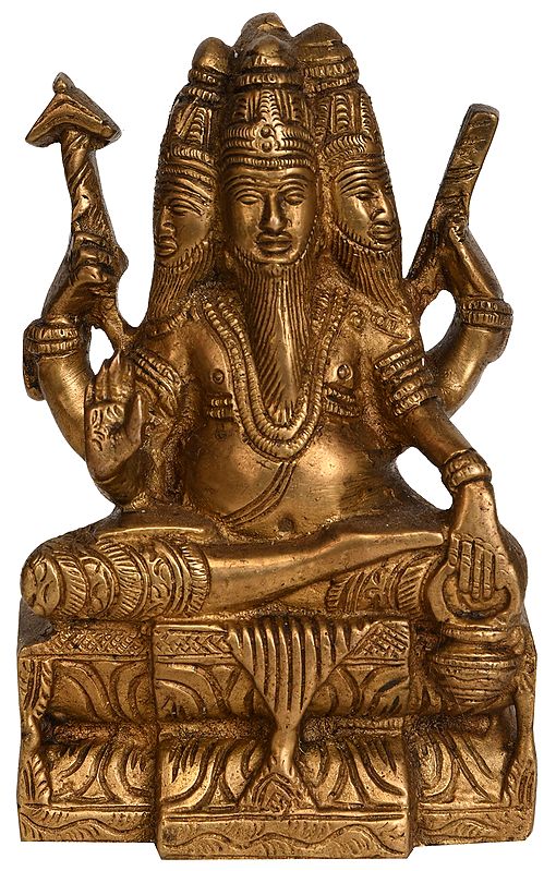 5" Bhagawan Brahma Brass Statue | Handmade Idol | Made in India