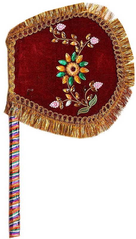 Handcrafted Hand Held Fan for Your Beloved God (Decorated Hand Visiri)