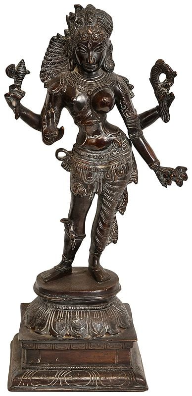 13" Ardhanarishvara (Shiva and Parvati) In Brass | Handmade | Made In India
