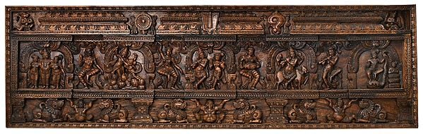 Finely Engraved Krishna-Lila Panel