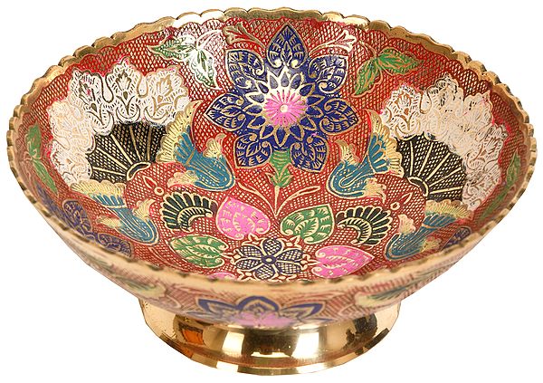 Fruit Bowl Decorated with Floral Motifs