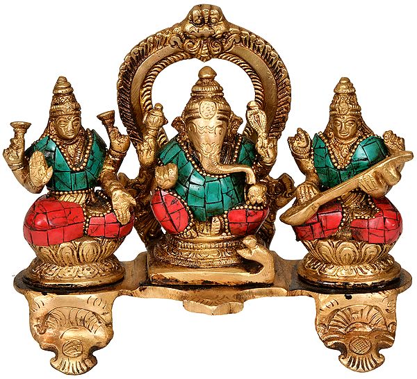 The Great Trinity - Lakshmi, Ganesha and Saraswati