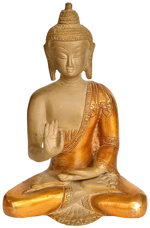 6" Lord Buddha Idol Preaching His Dharma | Handmade Brass Statue | Made in India