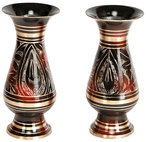 Decorated Vase Pair