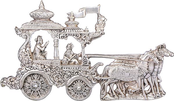13" Gita Upadesha Wall Hanging Brass Statue | Handmade | Made in India