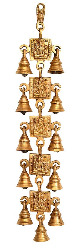 17" Lord Shiva Hanging Bells in Brass | Handmade | Made in India
