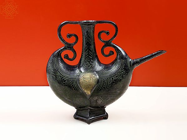 Decorated Persian Brass Surahi