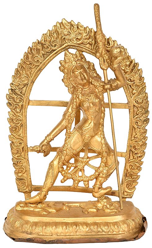 8" Vajrayogini Brass Statue | Handmade Tibetan Buddhist Deity Idol | Made in India