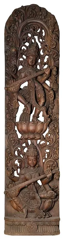 Two Goddess Saraswati Large Size Panel