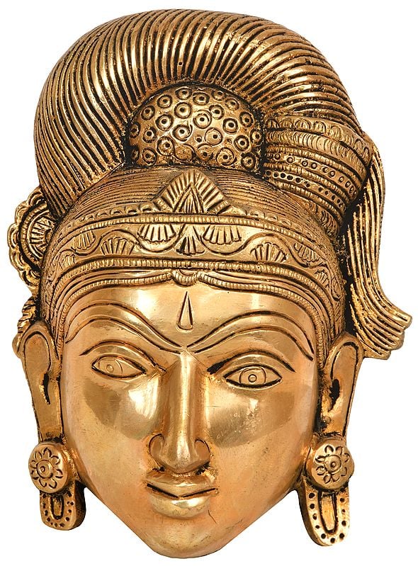 Goddess Parvati Mask with Fine Headdress