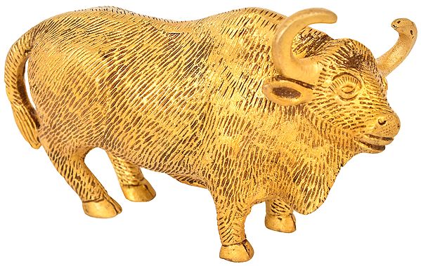 Brass Bull Figurine | Animal Statue for Decor