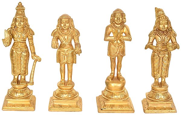 Four Great Shaivite Saints -Sundarar, Manickavacakar,  Appar and Gnana Sambanda