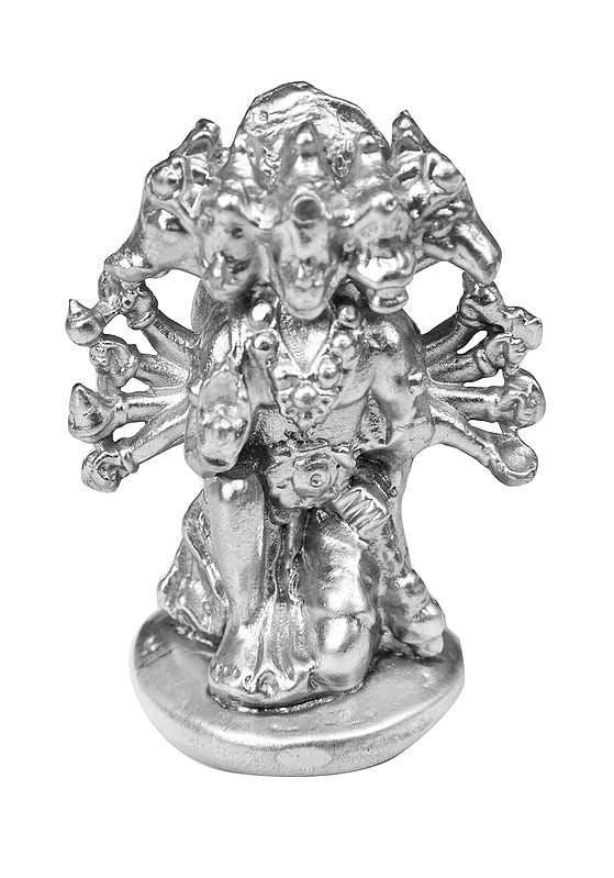 Five Headed Hanuman as Eleventh Rudra (Carved in Parad)