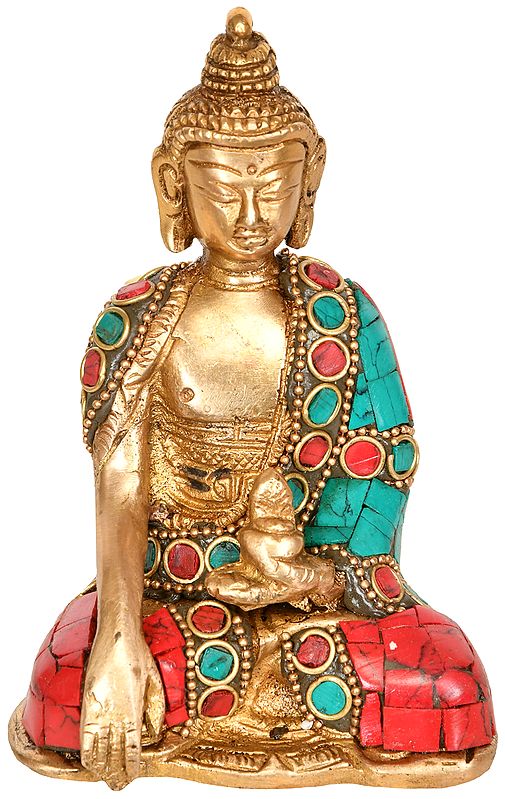 4" Lord Buddha in Bhumisparsha Mudra In Brass | Handmade | Made In India