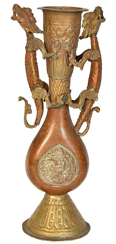 Tibetan Buddhist Dragon Flower Vase