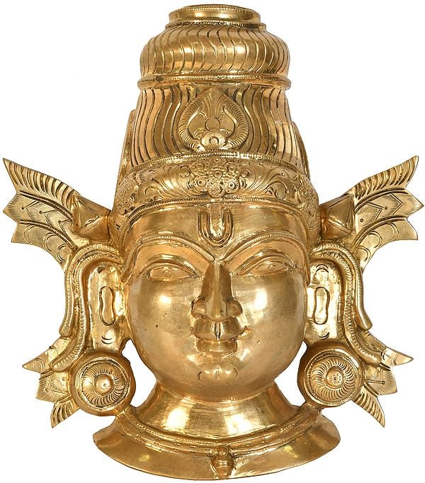14" Wall Hanging Devi Mask | Handmade | Madhuchista Vidhana (Lost-Wax) | Panchaloha Bronze from Swamimalai