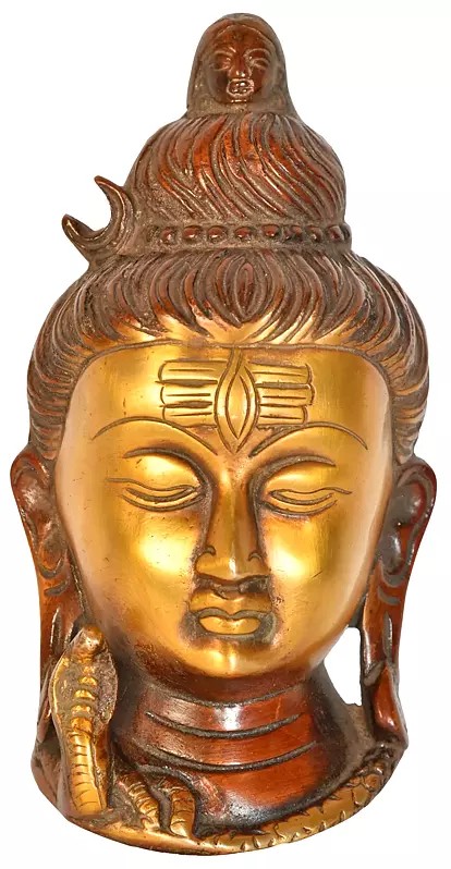 5" Lord Shiva Wall Hanging Mask In Brass | Handmade | Made In India
