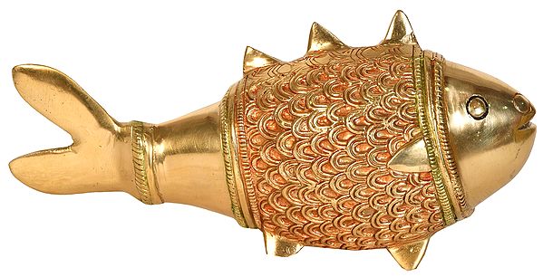 Brass Fish Figurine | Fish and Water Statue