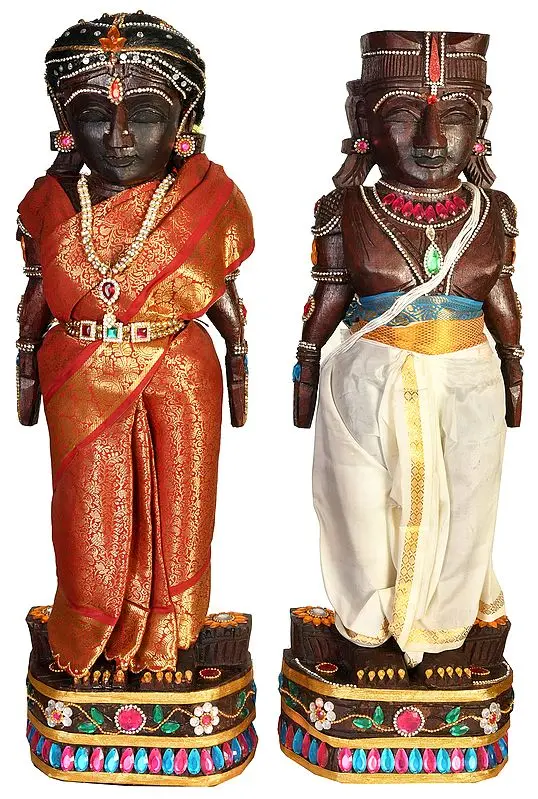 Standing Radha-Krishna (Folk Dolls)