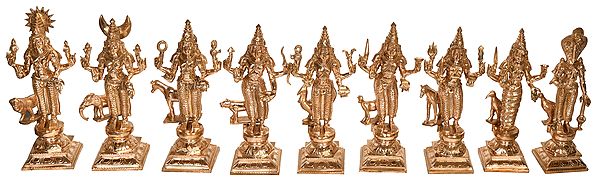 Navagrahas : Nine Planetary Gods (From the Left are:  1. surya, 2. Moon, 3. Sukra , 4. Budh, 5.Sani,   6.Mangal, 7.Sukra ,  8. ketu and 9, Rahu)