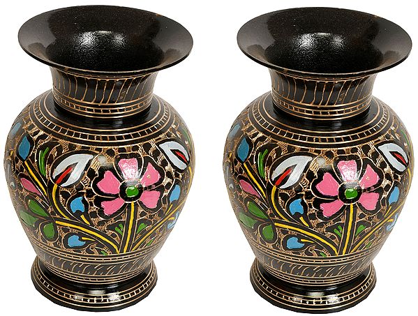 Floral Flower Vase Pair
