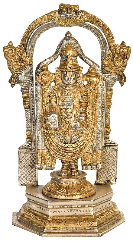 11" Lord Venkateshvara as Balaji at Tirupati In Brass | Handmade | Made In India