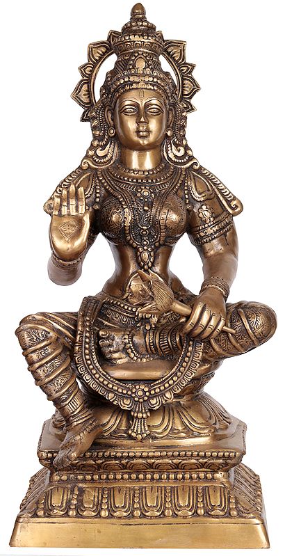 29" Large Size Goddess Lakshmi Holding A Lotus In Brass | Handmade | Made In India