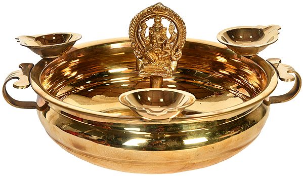 Lord Ganesha Urli with Lamps