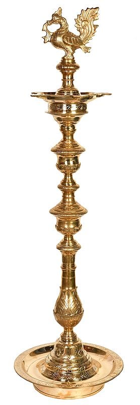 43" Large Size Mayur Lamp in Brass | Handmade | Made in India