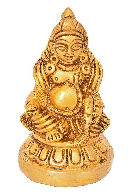 3" Lord Kubera (Small Statue) In Brass | Handmade | Made In India