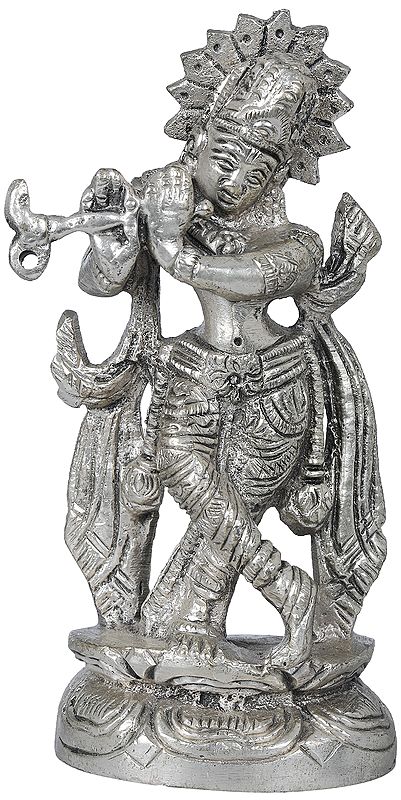 4" Lord Krishna (Small Statue) In Brass | Handmade | Made In India