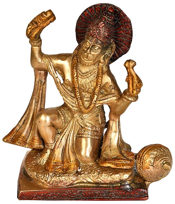 5" Lord Hanuman Idol Singing Bhajans | Handmade Brass Statue | Made in India