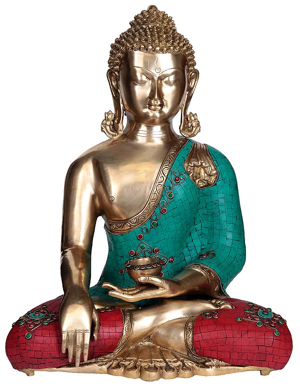 19" Lord Buddha in Earth-Witness Gesture In Brass | Handmade | Made In India