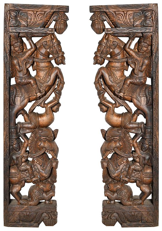 Pair of Traditional South Indian Brackets (Large Size)