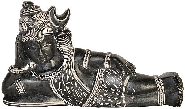 Relaxing Shiva Katappa Stone Statue from Mahabalipuram