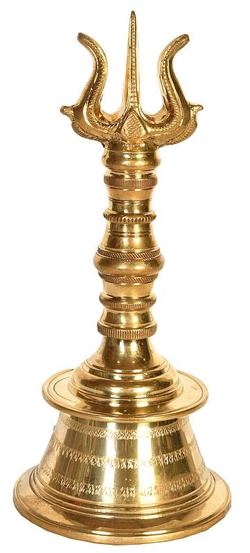 10" Large Size Hand-Held Bell In Brass | Handmade | Made In India