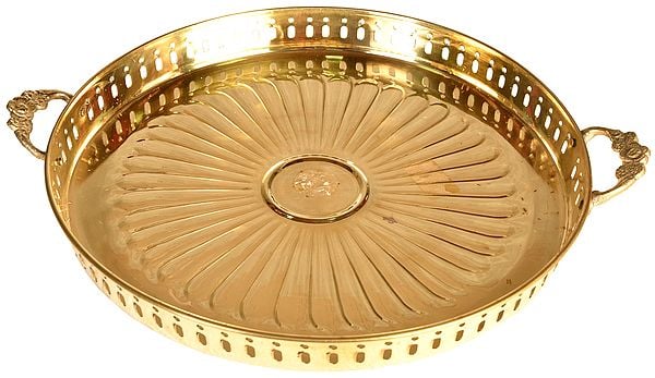 12" Puja Thali In Brass | Handmade | Made In India