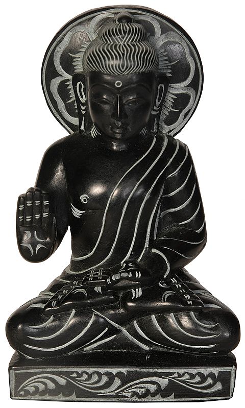 Tibetan Buddhist Lord Buddha Idol | Mahabalipuram Kadappa Stone Statue