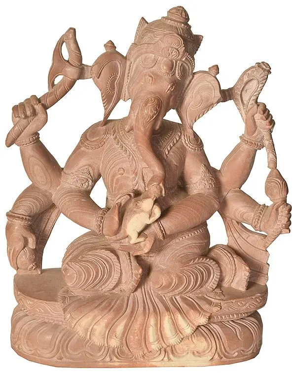 Lord Ganesha Caressing His Mouse