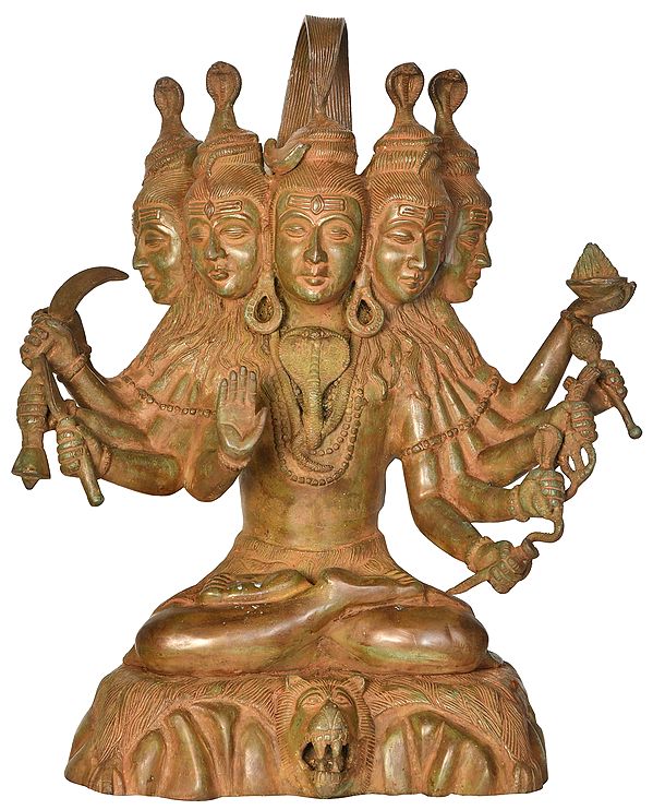16" Panchamukha Sadashiva In Brass | Handmade | Made In India