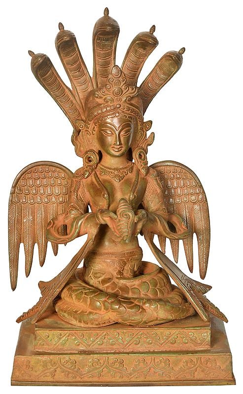 16" Naga-Kanya (The Snake Woman) In Brass | Handmade | Made In India