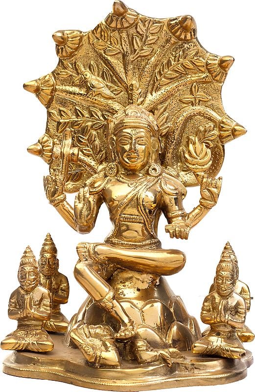 9" Dakshinamurti Shiva In Brass | Handmade | Made In India