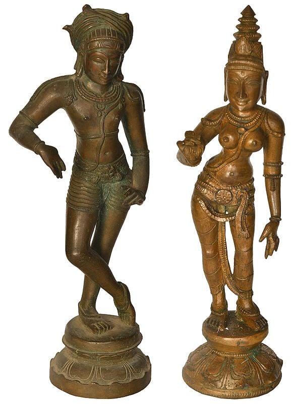 10" Vrishavahana Shiva with Parvati | Handmade | Madhuchista Vidhana (Lost-Wax) | Panchaloha Bronze from Swamimalai