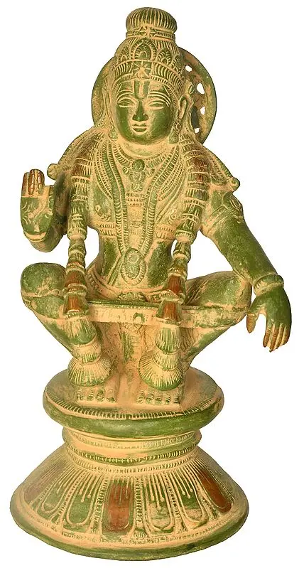 8" Ayyappan - A Saint Revered as Incarnation of Dharma In Brass | Handmade | Made In India