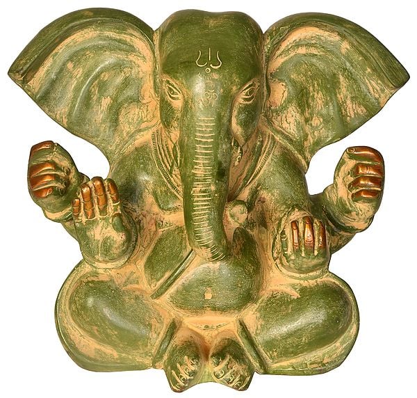 9" Ganesha with Large Ears In Brass | Handmade | Made In India