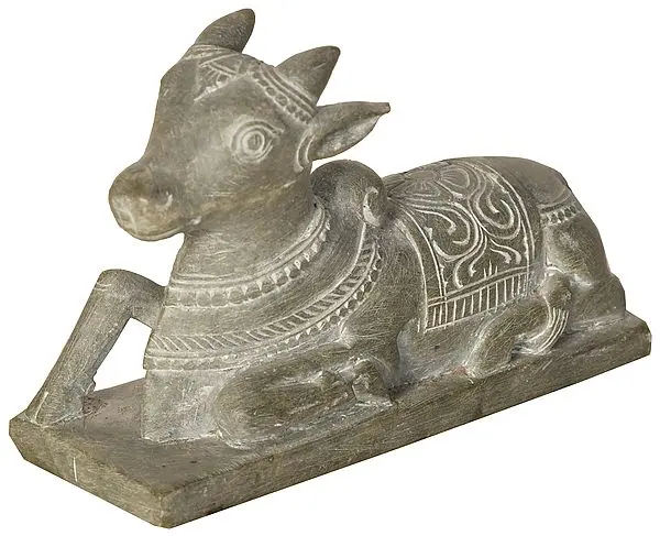 Small Nandi Statue Carved in Stone