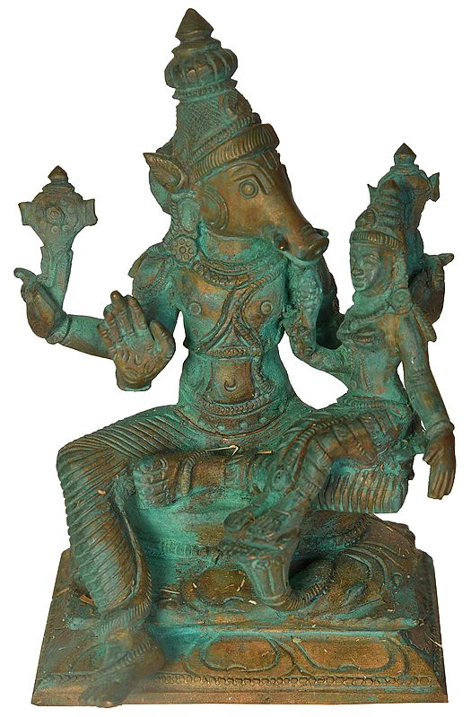 Lord Varaha with Goddess Lakshmi